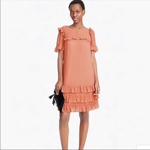 Point Sur Drop Waist Crepe Ruffle Dress